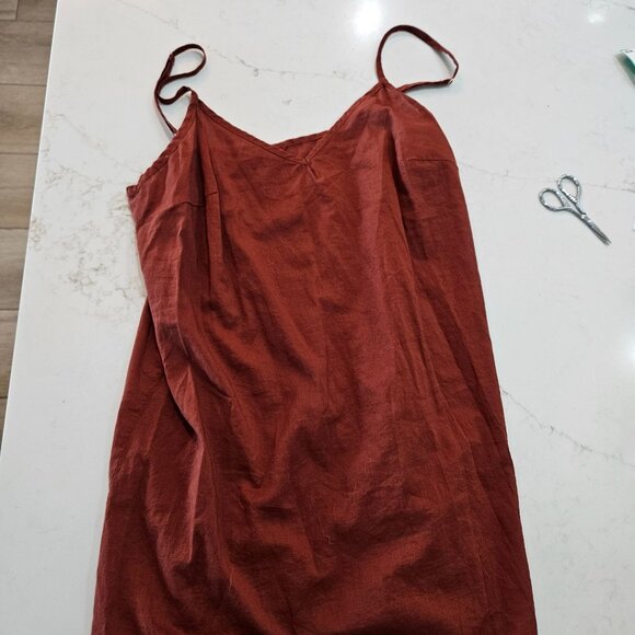 Gap Smoked Paprika Brown Eyelet Lace Maxi Dress Small Romantic Prairie Boho - Picture 7 of 14